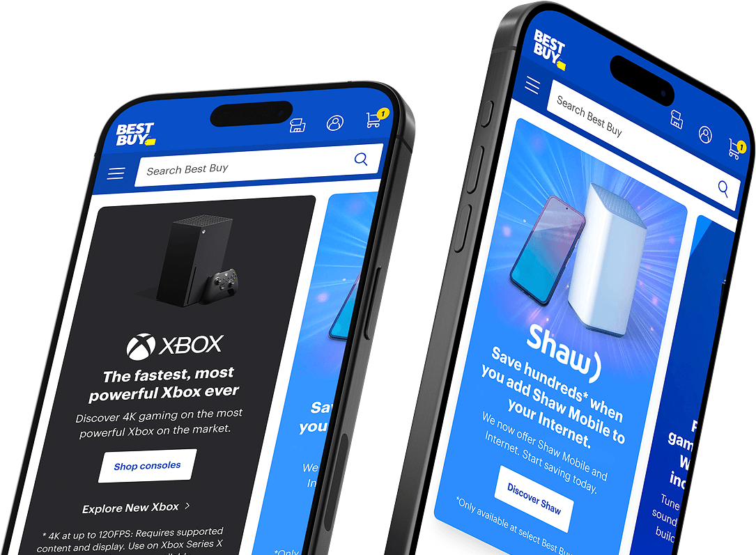 Homepage of BestBuy.ca on a mobile device
